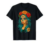 La Catrina Day of the Dead De Los Muertos Crâne en sucre pour femme T-Shirt