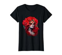 La Catrina Mystérieuse Beauté de la Dia de Los Muertos T-Shirt Graphique avec Valeur