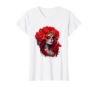 La Catrina Mystérieuse Beauté de la Dia de Los Muertos T-Shirt Graphique avec Valeur