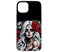La Catrina Mystérieuse Beauté de la Rose Dia de Los Muertos Coque pour iPhone 15 Plus