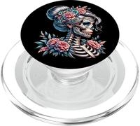 La Catrina Mystérieuse Beauté de la Rose Dia de Los Muertos PopSockets PopGrip pour MagSafe