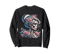 La Catrina Mystérieuse Beauté de la Rose Dia de Los Muertos Sweatshirt