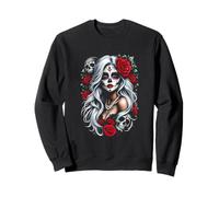 La Catrina Mystérieuse Beauté de la Rose Dia de Los Muertos Sweatshirt