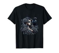 La Catrina Mystérieuse Beauté des Roses Dia de Los Muertos T-Shirt