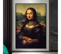 La célèbre Joconde Toile de peinture Art drôle tatoué mauvaise fille affiches et impressions mur Art photo salon chambre décoration de la maison Sans cadre 60x90cm (24X36in) 1pcs