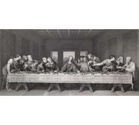 La Cène Après une gravure du XIXe siècle par Raphael Morghen à partir de la fresque de Léonard de Vinci Poster Impression par Ken Welsh (22 x 10)