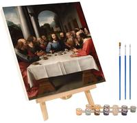 La CèNe Peinture Numero Adulte, Peinture par Numero Adulte Nourriture, DIY Loisirs Créatifs Adultes, Paint by Numbers for Adults avec Pinceaux et Acrylique, Décoration Maison Cadeau 50x65cm I-2745