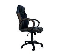 La Chaise Espagnole Madrid - Fauteuil de Bureau, Chaise de bureau, Simili cuir, Noir, 64,5x71x127,5