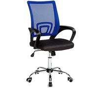 La Chaise Espagnole Ribadeo - Chaise de bureau sans repose-tête , Polyester et dossier en maille, Bleue