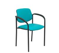 La chaise fixe Villalgordo similpiel vert châssis noir avec bras