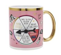 LA CHAISE LONGUE - Mug "La Roue De La Destinée" - Céramique Grès - Usage Quotidien, Design Interactif, Art De La Table - Taille 12 x 8 x 9.5 cm - Poids 340 gr - Lavable à la Main - Rose