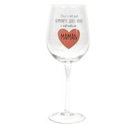 La Chaise Longue Verre à Vin Maman Motif Cœur Transparent 40 cl