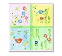 La chambre d'enfant par Stupell Oiseaux, libellules et vignes carré plaque murale