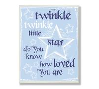 La chambre d'enfant par Stupell Twinkle Twinkle comptines sur bleu rectangle plaque murale