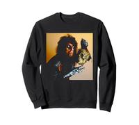 La chanteuse poison Alice Cooper pose avec un crâne effrayant Halloween Sweatshirt