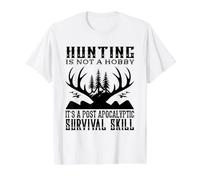 La Chasse n'est Pas Un Passe-Temps, C'est Une compétence de Survie Post-apocalyptique T-Shirt Graphique avec Valeur, Homme, Blanc, M