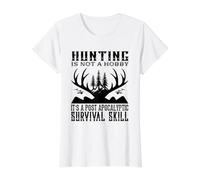 La Chasse n'est Pas Un Passe-Temps, C'est Une compétence de Survie Post-apocalyptique T-Shirt Graphique avec Valeur, Femme, Blanc, S