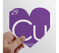 la Chimie des éléments Tableau des métaux de Transition, cuivre (CU) Les Autocollants d'ordinateur ou de Bagage avec la Forme de cÅ“ur