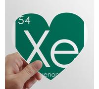 la Chimie des éléments xénon XE période Tableau Rare Les Autocollants d'ordinateur ou de Bagage avec la Forme de cÅ“ur