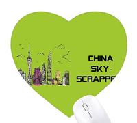 la chine célèbre bâtiment gratte - ciel Jeux de tapis de souris en forme de coeur