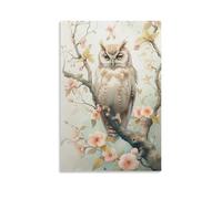 La Chouette blanche Tableau Décoratif Imprimé Sur Toile Street Art Graffiti Toile Peinture Mur Art Affiches Et Impressions Inspiration Oeuvre Photo Pour Salon Décor Cadeau De Noël 08x12inch(20x30cm)