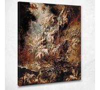 La chute des damnés Peter Paul Rubens, ppr70 Tableau imprimé sur toile, 90 x 72 cm