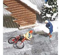 La chute du cycliste sur la glace-HO 1/87-BUSCH 7856