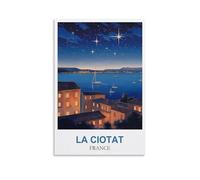 La Ciotat Affiche de voyage vintage France 30 x 45 cm Impression sur toile Décoration murale