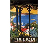 La Ciotat Reproduction Affiche Poster-Format Size 50X70 cm Papier 300 GR-Vente du fichier numérique HD Possible Nous Consulter.(Boutique : affichevintage.FR)