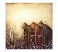 La clef dorée Poster de John Bauer 50 x 50 cm Marron Tableaux Décoration murale