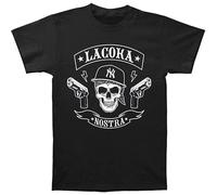 La Coka Nostra MC T-Shirt Graphic Top Printed Shirt Short Sleeve Mens Tee Black L