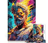 La colère du Dieu du Tonnerre︰ Zeus Roi de l'Olympe Puzzle 1000 pièces pour Adolescents Jeu de logique Solide Activité à la Maison Bords Transparents Cadeau précieux 38x52cm