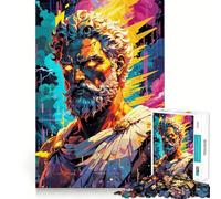 La colère du Dieu du Tonnerre︰ Zeus Roi de l'Olympe Puzzle de 1000 pièces pour Adolescents Jeu Intelligent et Complice Découpe Lisse Liste de souhaits du Père Noël 38x26cm