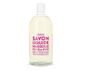 La Compagnie de Provence - Recharge 1L Savon Liquide de Marseille - Rose Sauvage - Pour Corps et Mains - Made in France