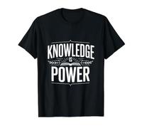 La Connaissance est Le Pouvoir T-Shirt Graphique avec Valeur, Homme, Noir, M