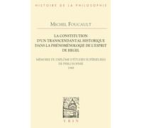 La constitution d'un transcendantal historique dans la Phénoménologie de l'esprit de Hegel: Mémoire du diplôme d'études supérieures de philosophie