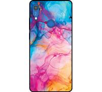 La coque Smartphonica convient pour Huawei Y6S avec impression marbre acrylique arc-en-ciel - Coque arrière TPU arc-en-ciel Design Marbre Acrylique