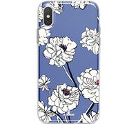 LA COQUERIE Coque Wiko Lenny 2 Fleur Fond Bleu Silicone à Motif. Housse DE PROTÉCTION pour TÉLÉPHONE. FABRIQUÉ en France pour Smartphone