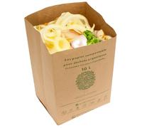 La Cordeline 10 Sacs Compostables Papier Kraft 10L - Résistant humidité, Compatible Bioseau 8-10L - Pour déchets Organiques Cuisine, compost et Tri Sélectif
