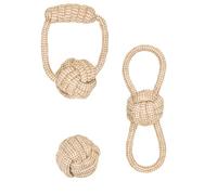 La cordeline 3 Jouets Chien Corde Coton Chanvre Naturel, à Macher, Jouet interactif pour Chien Chiots