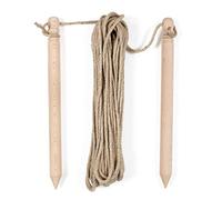 La Cordeline CJN24 Cordeau Jardin sur Sachet Lin Ecru 10 m avec 2 Piquets Hêtre 4 mm 10,2 x 1,5 x 10,2 cm, Naturel