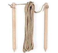 La Cordeline Cjn24 Cordeau Jardin Sur Sachet Lin Ecru 10 M Avec 2 Piquets Hêtre 4 Mm 10,2 X 1,5 X 10,2 Cm G