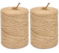 La Cordeline Ficelle de Jute 3mm 100 Mètres, Corde 100% Naturelle en Bobine pour Jardinage et Décoration (Lot de 2)