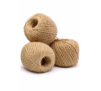 La Cordeline Lot 3 Ficelles Jute Naturel, 2mm 75m, pelote à dévidage intérieur. Idéal au Jardin pour Lier, tuteurer Les Plantes, en déco, Ficelle Emballage, Loisirs créatifs...