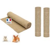 La Cordeline Lot 3 Tapis Litière Chanvre Naturel 40 x 100 cm Premium 1000g/m²- Fond de cage pour Rongeurs, lapins, hamster…