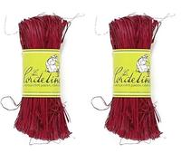 La Cordeline Raphia Naturel Coloris Rouge Framboise 50 g (Lot de 2)