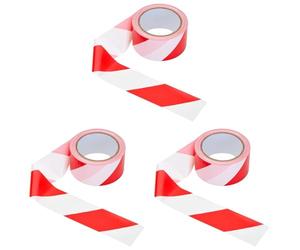 La cordeline Ruban Signalisation Polyéthylène Basse Densité (LDPE) 50mm x 100 m Ruban Balisage Rouge et Blanc (Lot de 3)