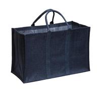 La cordeline Sac cabas Toile de Jute Gris anthracite 55 x 35 x 25 cm 48 litres - Sac de courses, sac à bois (Lot de 2)