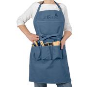 La cordeline Tablier de Jardinage Long Coton Épais - 5 Poches Renforcées, Réglable et Lavable - Idéal Jardinage, Bricolage, Cuisine - Coloris Bleu