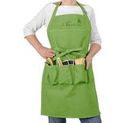La cordeline Tablier de Jardinage Long Coton Épais - 5 Poches Renforcées, Réglable et Lavable - Idéal Jardinage, Bricolage, Cuisine - Vert Olive